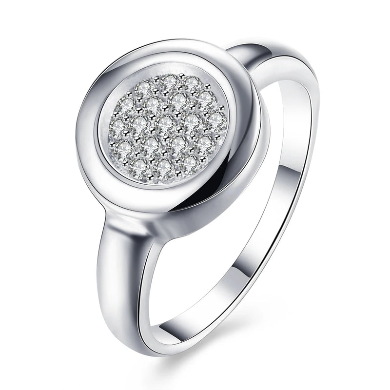 Circular Crystal Ring 925 Sterling Silver Size 8 R293