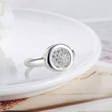 Circular Crystal Ring 925 Sterling Silver Size 8 R293
