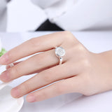 Circular Crystal Ring 925 Sterling Silver Size 8 R293