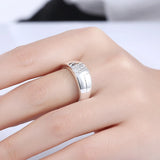Double row Crystal Ring 925 Sterling Silver Size 8 R236
