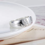 Double row Crystal Ring 925 Sterling Silver Size 8 R236