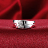Double row Crystal Ring 925 Sterling Silver Size 8 R236