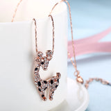 Hot Giraffe Crystal Pendant Necklace Rose Pendant Necklace