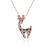 Hot Giraffe Crystal Pendant Necklace Rose Pendant Necklace