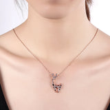Hot Giraffe Crystal Pendant Necklace Rose Pendant Necklace