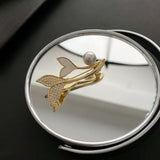Zircon Pearl Pins Fishtail Brooch Jewelry
