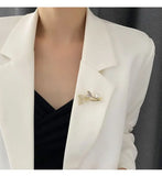 Zircon Pearl Pins Fishtail Brooch Jewelry