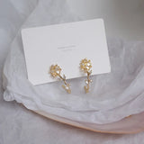 Micro Inlaid Cubic Zircon Flower Statement Earrings for Women