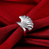 Hot Shell Crystal Ring 925 Silver Engagement Wedding Size 8 R219
