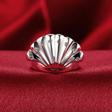 Hot Shell Crystal Ring 925 Silver Engagement Wedding Size 8 R219