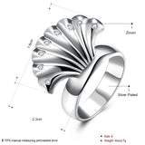 Hot Shell Crystal Ring 925 Silver Engagement Wedding Size 8 R219