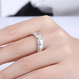 Hot Crystal Ring 925 Sterling Silver Engagement Wedding Ring Size 8