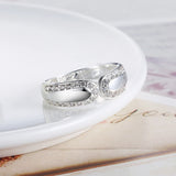 Hot Crystal Ring 925 Sterling Silver Engagement Wedding Ring Size 8