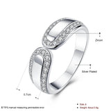 Hot Crystal Ring 925 Sterling Silver Engagement Wedding Ring Size 8
