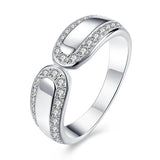 Hot Crystal Ring 925 Sterling Silver Engagement Wedding Ring Size 8