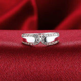 Hot Crystal Ring 925 Sterling Silver Engagement Wedding Ring Size 8