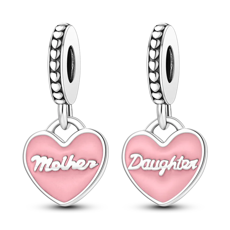 Silver 925 Family Dangle Charm Beads for Bracelet Jewelry Making