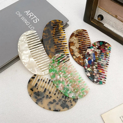 Colorful Marble Acetate Hair Combs Hair Accessories