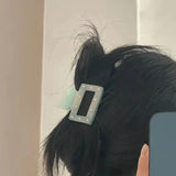 Square Rhinestone Shark Clip Hair Accessory
