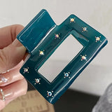Square Rhinestone Shark Clip Hair Accessory