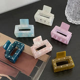 Square Rhinestone Shark Clip Hair Accessory