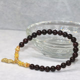 6mm Garnet Strand Bracelet with Gold Pendant