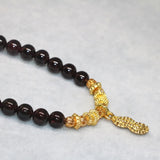6mm Garnet Strand Bracelet with Gold Pendant