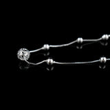 925 Silver Anklet Chain with Hollow Ball Pendant