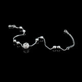 925 Silver Anklet Chain with Hollow Ball Pendant