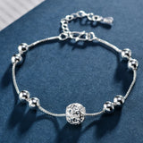 925 Silver Anklet Chain Ball Pendant Anklets Bracelet for Women