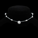 925 Silver Anklet Chain with Hollow Ball Pendant