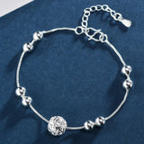 925 Silver Anklet Chain Ball Pendant Anklets Bracelet for Women