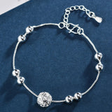 925 Silver Anklet Chain Ball Pendant Anklets Bracelet for Women
