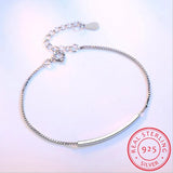925 Silver Chain Bracelet Tube Box Pulseiras Jewelry
