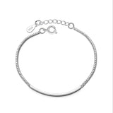 925 Silver Chain Bracelet Tube Box Pulseiras Jewelry