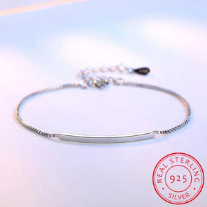 925 Silver Chain Bracelet Tube Box Pulseiras Jewelry