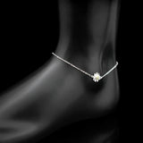 925 Silver Daisy Pendant Anklet Chrysanthemum Charm Chain