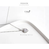925 Silver Heart Zircon Pendant Necklace Wedding Party CZ Charm Clavicle Gift