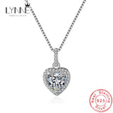 925 Silver Heart Zircon Pendant Necklace Wedding Party CZ Charm Clavicle Gift