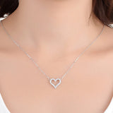 925 Silver Heart Zircon Pendant Necklace Women Jewelry