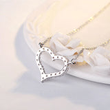 925 Silver Heart Zircon Pendant Necklace Women Jewelry