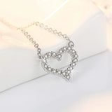 925 Silver Heart Zircon Pendant Necklace Women Jewelry
