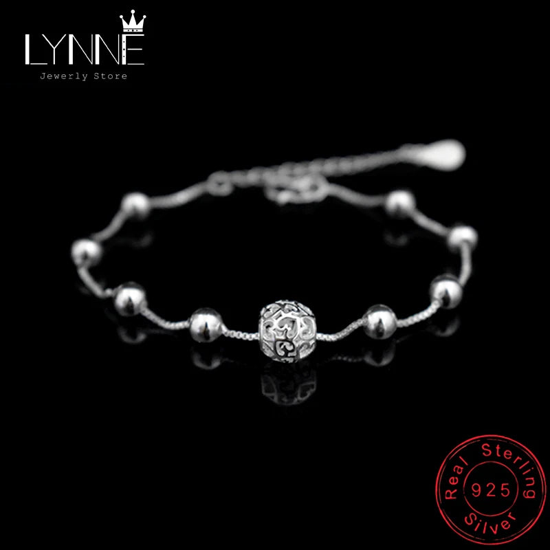 Sterling Silver Ball Charm Bracelet for Women