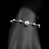 Sterling Silver Ball Charm Bracelet for Women