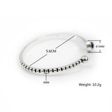 Antique 925 Sterling Silver Crystal Stripe Bangle