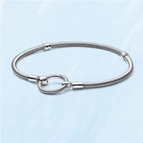 925 Silver O Closure Snake Chain Bracelet for Charm Beads Jewelry Making