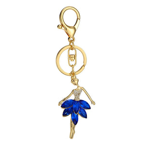 Crystal Ballerina Gift Key Chain Charm Ballet Dancing Girls Keychain