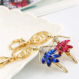 Crystal Ballerina Gift Key Chain Charm Ballet Dancing Girls Keychain