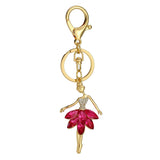 Crystal Ballerina Gift Key Chain Charm Ballet Dancing Girls Keychain