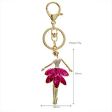 Crystal Ballerina Gift Key Chain Charm Ballet Dancing Girls Keychain